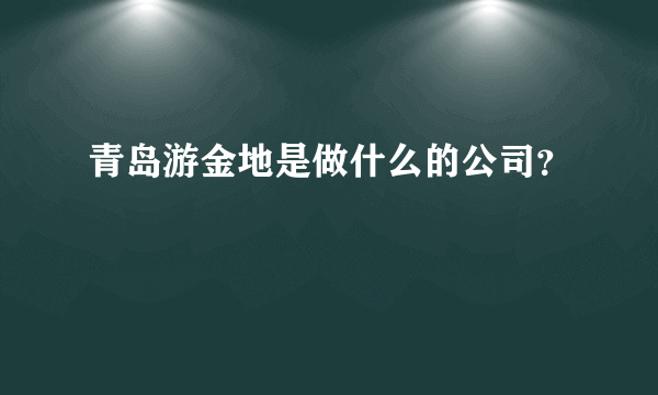 青岛游金地是做什么的公司？