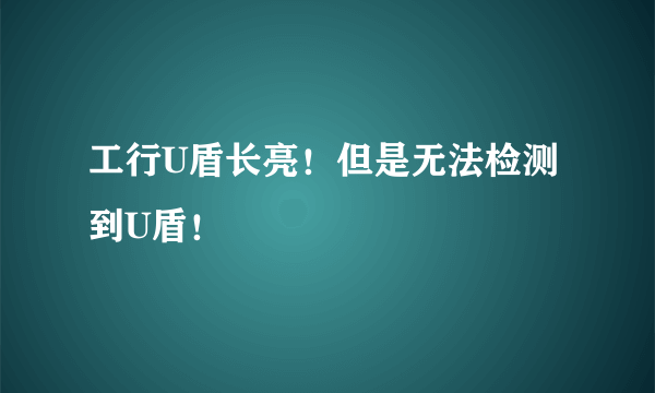 工行U盾长亮！但是无法检测到U盾！