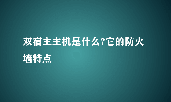 双宿主主机是什么?它的防火墙特点