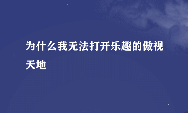 为什么我无法打开乐趣的傲视天地