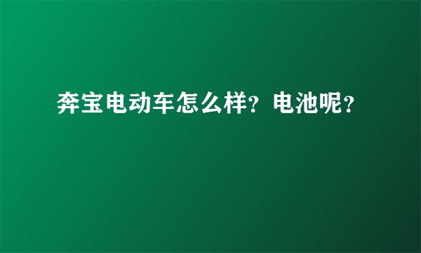 奔宝电动车怎么样？电池呢？