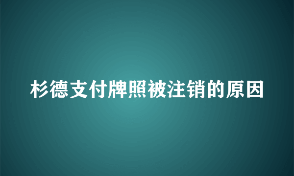 杉德支付牌照被注销的原因