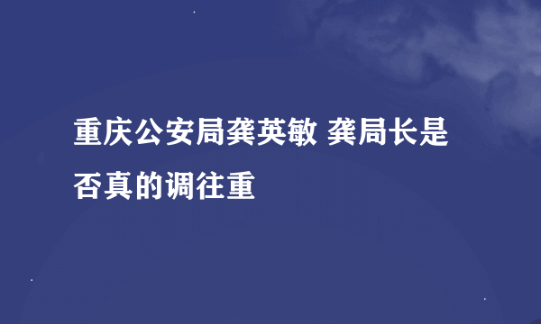 重庆公安局龚英敏 龚局长是否真的调往重