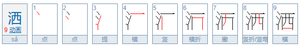 洒的组词有哪些呢