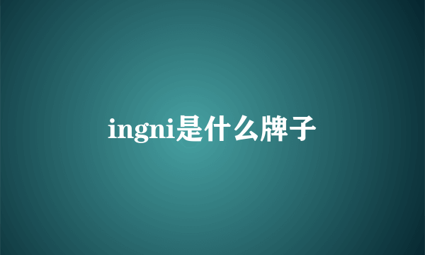 ingni是什么牌子