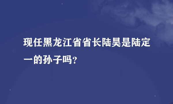 现任黑龙江省省长陆昊是陆定一的孙子吗？