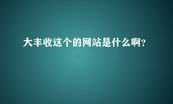 大丰收这个的网站是什么啊？