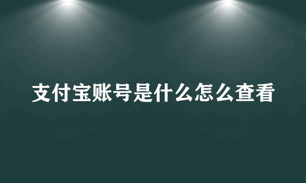 支付宝账号是什么怎么查看