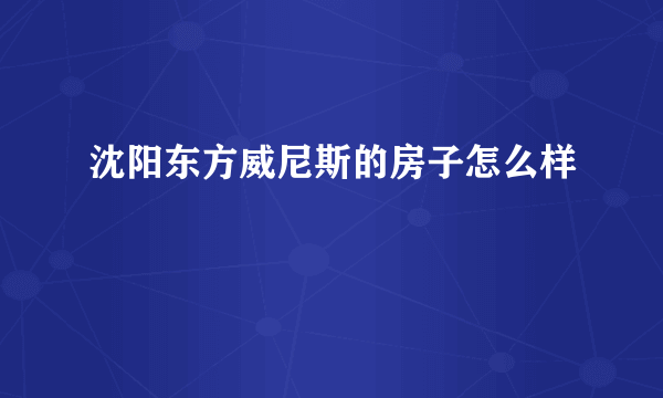 沈阳东方威尼斯的房子怎么样