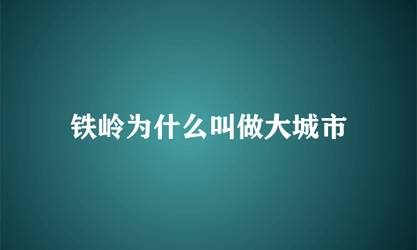 铁岭为什么叫做大城市