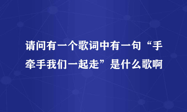 请问有一个歌词中有一句“手牵手我们一起走”是什么歌啊