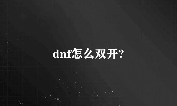 dnf怎么双开?