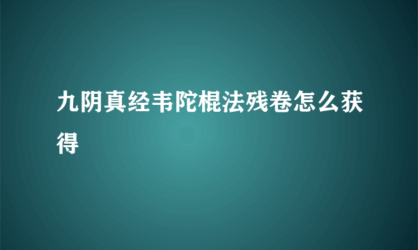 九阴真经韦陀棍法残卷怎么获得