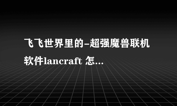 飞飞世界里的-超强魔兽联机软件lancraft 怎么用？急！…