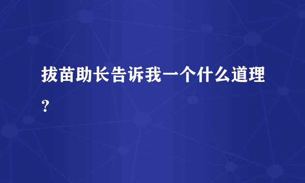 拔苗助长告诉我一个什么道理？