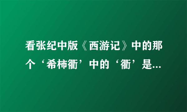 看张纪中版《西游记》中的那个‘希柿衢’中的‘衢’是什么呢？