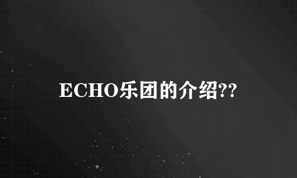 ECHO乐团的介绍??