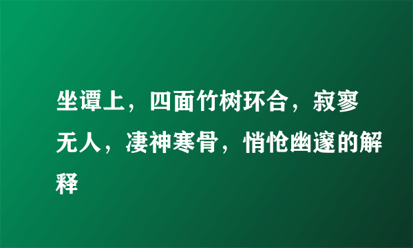 坐谭上，四面竹树环合，寂寥无人，凄神寒骨，悄怆幽邃的解释