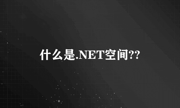 什么是.NET空间??