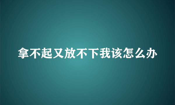 拿不起又放不下我该怎么办