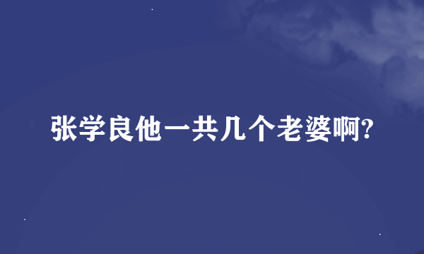 张学良他一共几个老婆啊?