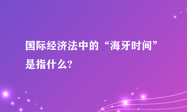 国际经济法中的“海牙时间”是指什么?