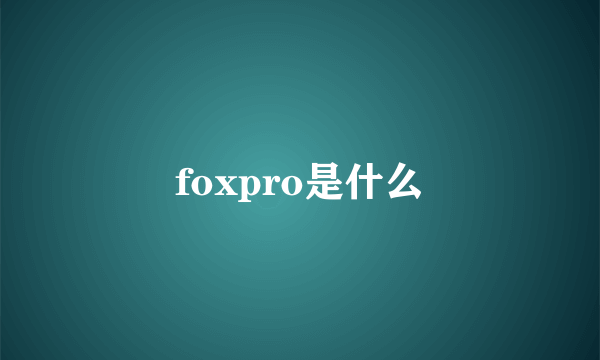 foxpro是什么