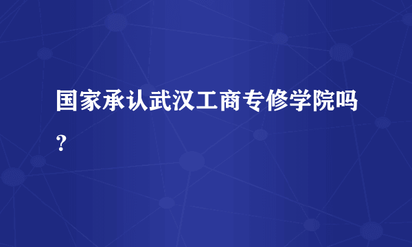 国家承认武汉工商专修学院吗？