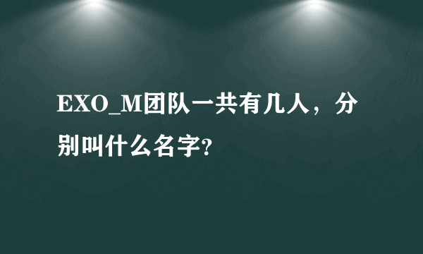 EXO_M团队一共有几人，分别叫什么名字？