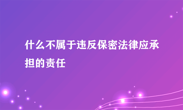 什么不属于违反保密法律应承担的责任