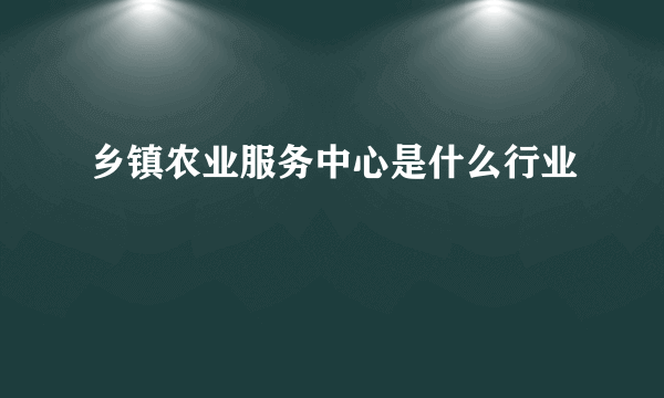 乡镇农业服务中心是什么行业