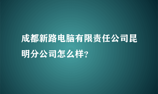 成都新路电脑有限责任公司昆明分公司怎么样？