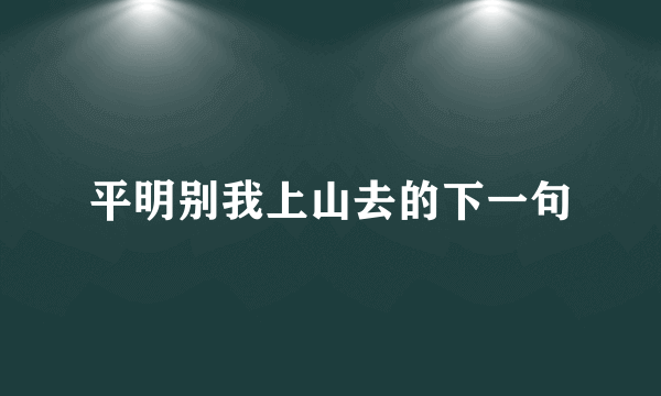 平明别我上山去的下一句