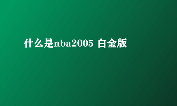 什么是nba2005 白金版