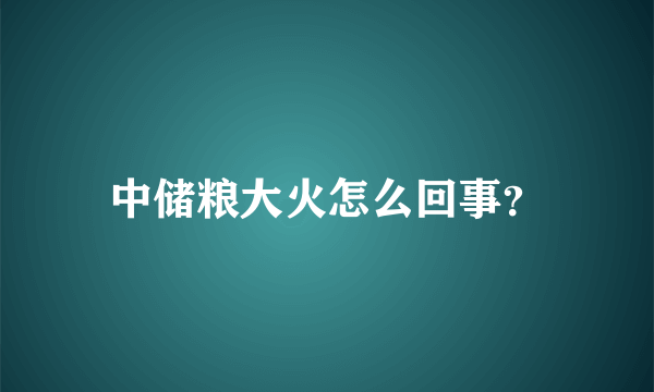 中储粮大火怎么回事？