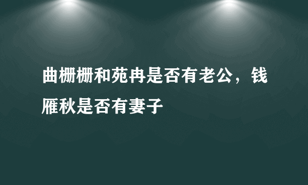 曲栅栅和苑冉是否有老公，钱雁秋是否有妻子