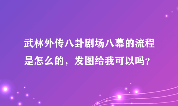 武林外传八卦剧场八幕的流程是怎么的，发图给我可以吗？