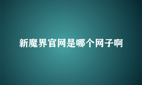 新魔界官网是哪个网子啊