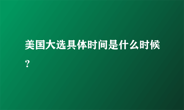 美国大选具体时间是什么时候？