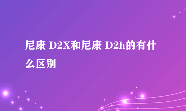 尼康 D2X和尼康 D2h的有什么区别