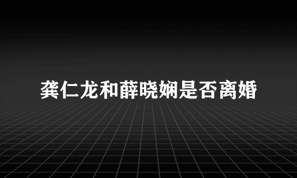 龚仁龙和薛晓娴是否离婚