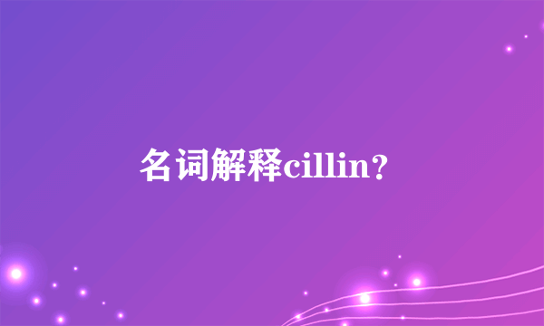 名词解释cillin？