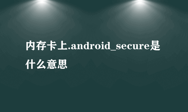 内存卡上.android_secure是什么意思