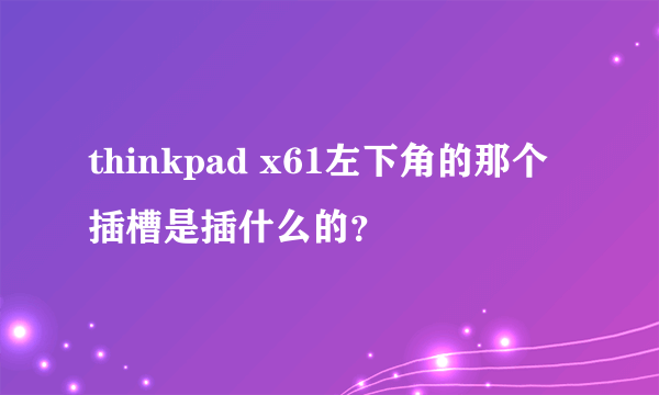 thinkpad x61左下角的那个插槽是插什么的？