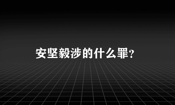 安坚毅涉的什么罪？