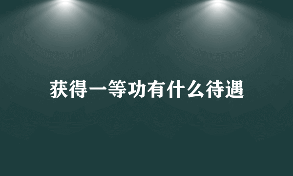 获得一等功有什么待遇