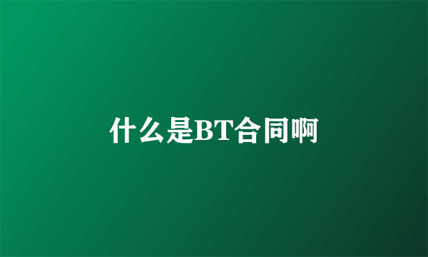 什么是BT合同啊