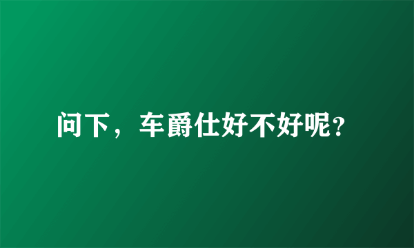 问下，车爵仕好不好呢？