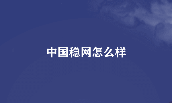 中国稳网怎么样