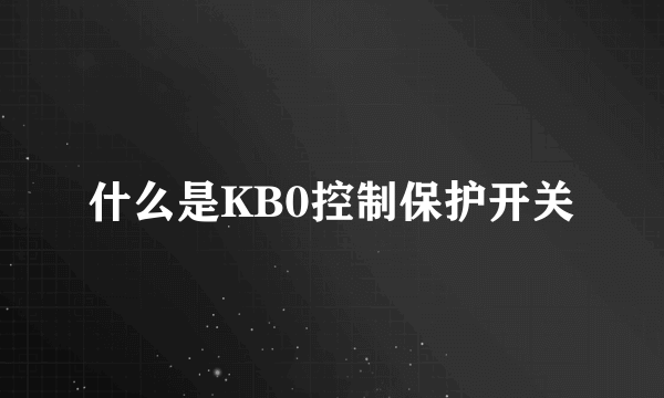 什么是KB0控制保护开关